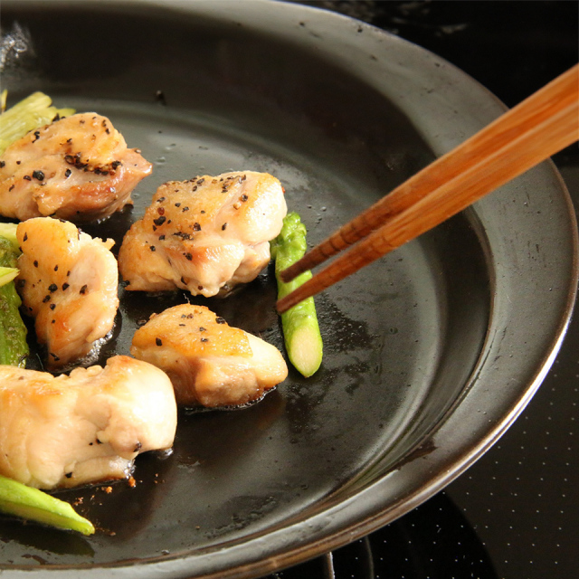 かもしか道具店食器としても使える 陶のフライパン ふつうサイズ 耐熱