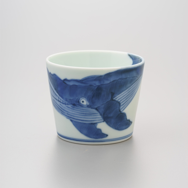 染付ナガスくじら そば猪口 渓山窯 クジラ そばつゆ デザート アイスクリームカップ 小鉢 陶器 日本製