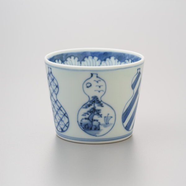 染付並瓢（無病息災） そば猪口 渓山窯 そばつゆ デザート アイスクリームカップ 小鉢 陶器 日本製