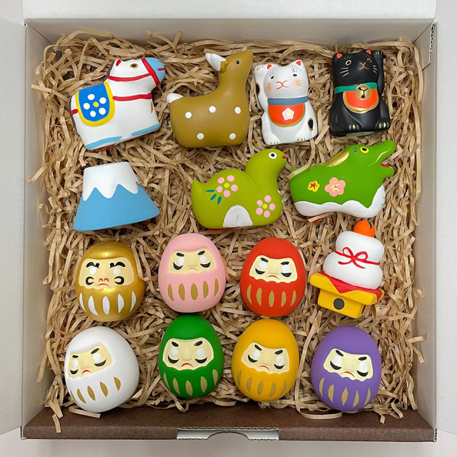 中川政七商店 陶製みくじ お得な全種ボックスセット 15個入り 干支 巳 辰 必勝祈願 だるま 鏡餅 招き猫 狛犬 富士山 縁起物