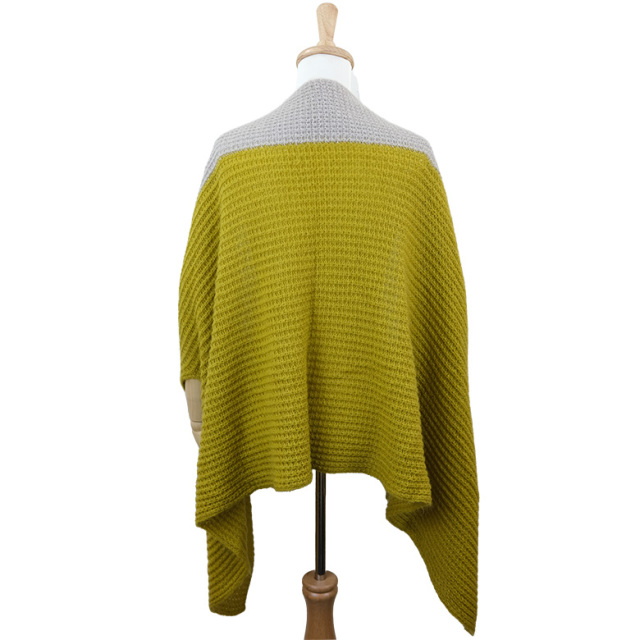 五泉ニット nico ストールポンチョ / あったか冬のモヘヤ ツートン  