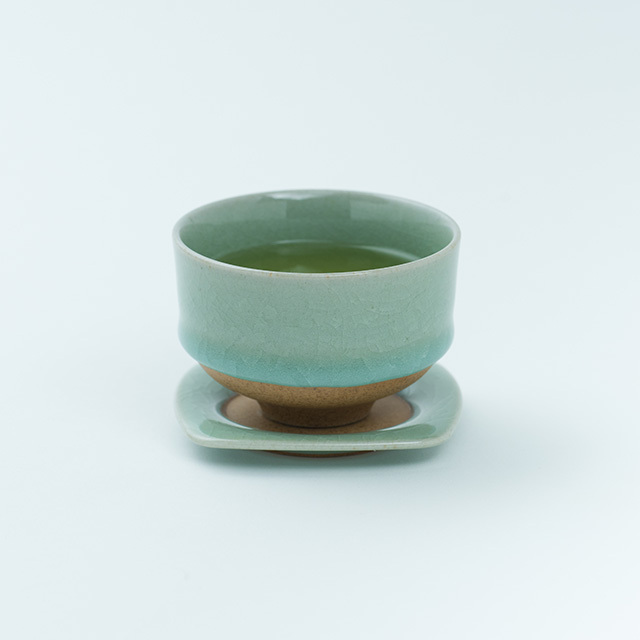 NK25015 中国陶器 青磁小碗 小杯 茶碗 茶道具 煎茶 酒器 検:青瓷