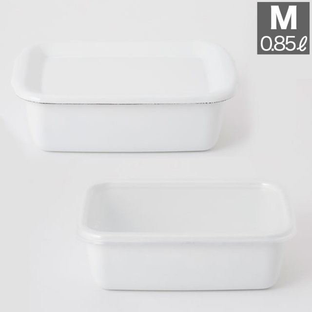 野田琺瑯 ホーロー製保存容器 レクタングル深型 M キャニスター 豆腐