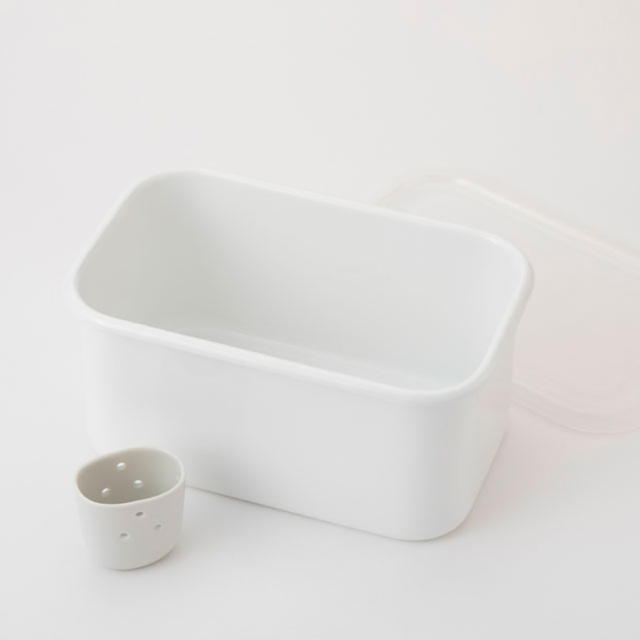 野田琺瑯 ぬか漬け美人 ホワイト ホーロー 日本製 冷蔵庫用 保存容器 漬物