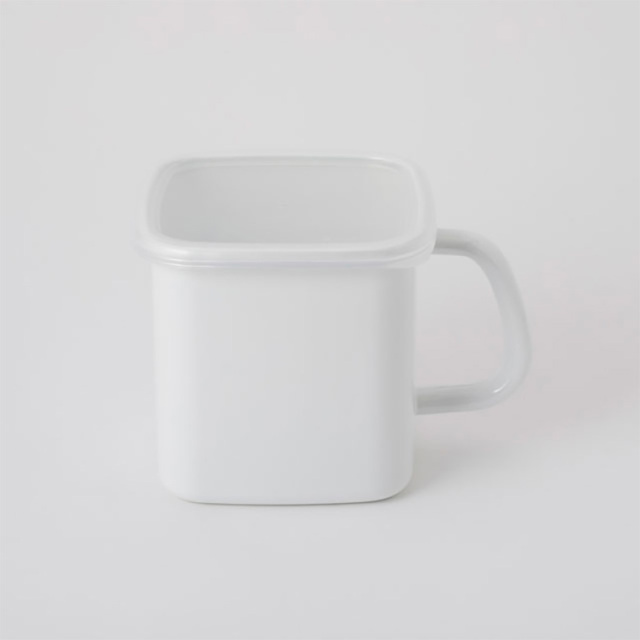 野田琺瑯 持ち手付ストッカー角型 Lサイズ 琺瑯蓋付 1.2L ホワイト