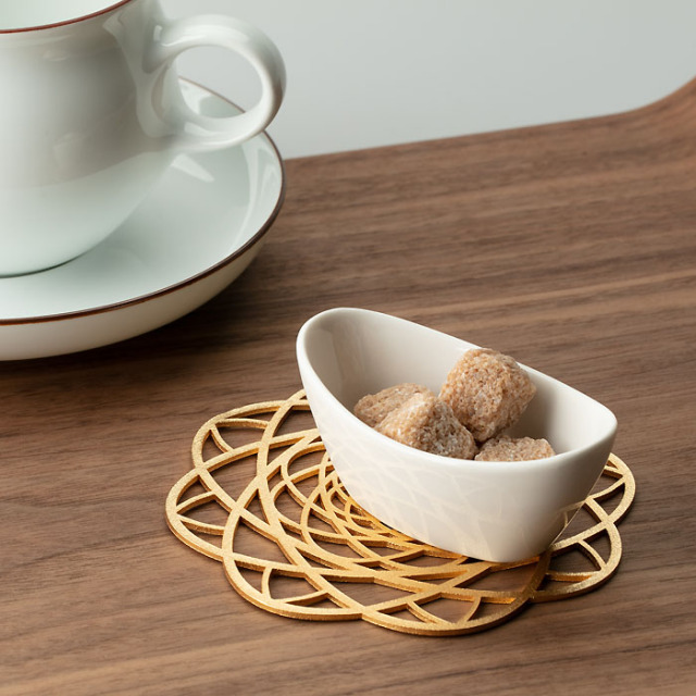 能作 錫のコースター アクセサリートレー すずあみ ゴールド 贈り物　ギフト　結婚祝い　内祝い 引き出物