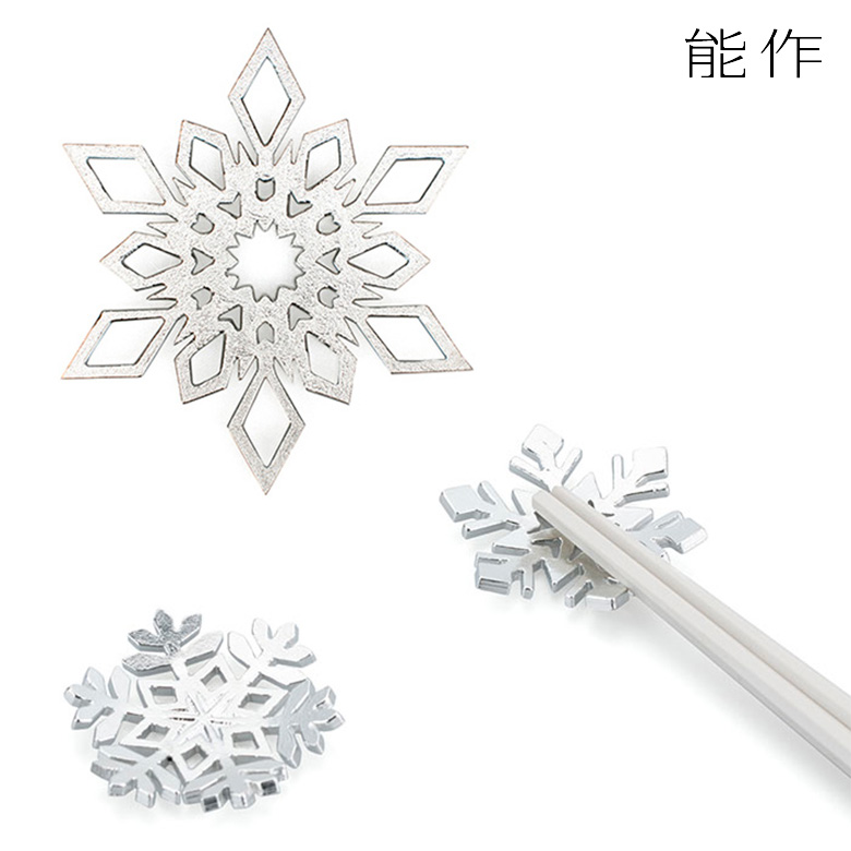 能作 雪の結晶 錫のコースター 箸置き ティンクリスタル