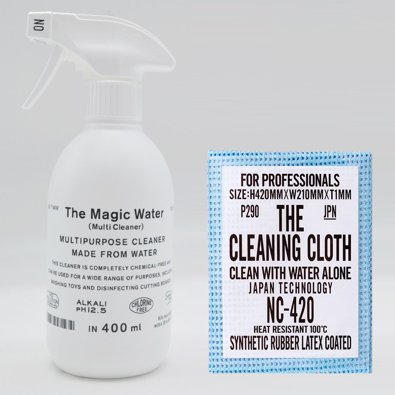 水だけで落とす THE お掃除セット マルチクリーナー＆クリーニングクロス THE Magic Water CLEANING CLOTH 油汚れもすっきり