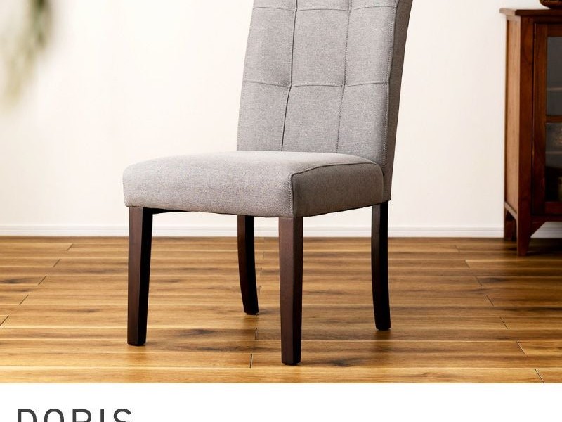 ダイニングチェア 座面高42cm 椅子 スタイリッシュ 天然木 アカシア ファブリック 軽い アンティーク DORIS