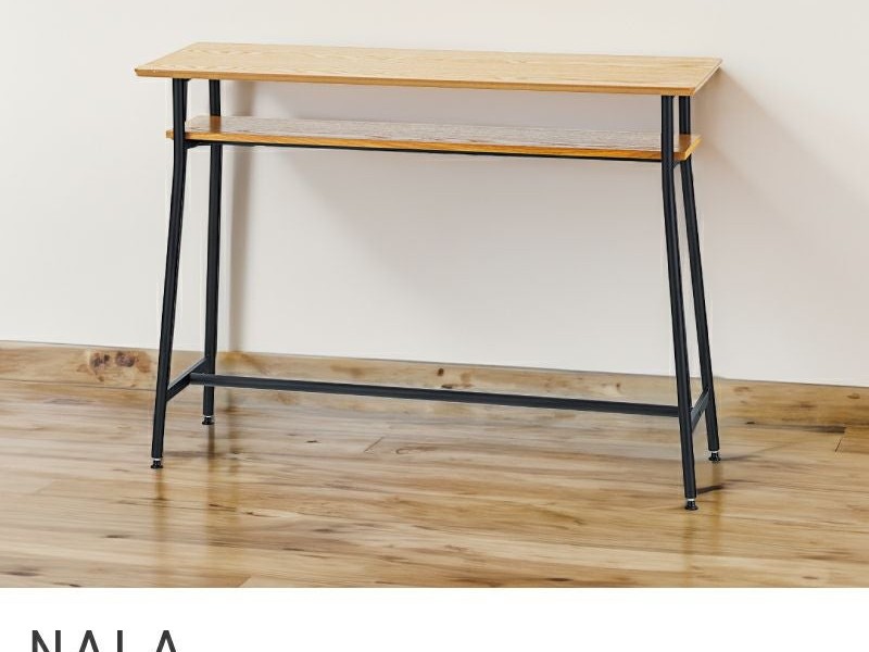 カウンターテーブル 120cm 収納付き 脚 奥行40 デスク ハイ タイプ 新居 独り暮らし イメージチェンジ NALA