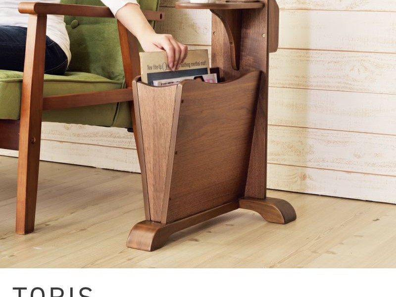 サイドテーブル テーブル スタイリッシュ ベーシック ナイトテーブル 天然木 ラバーウッド 完成品 高さ60cm TORIS