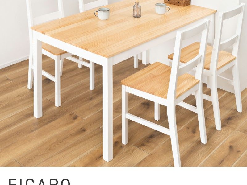 ダイニングテーブル 4人 4人掛け スタイリッシュ 韓国 カントリー 木 白 単品 FIGARO