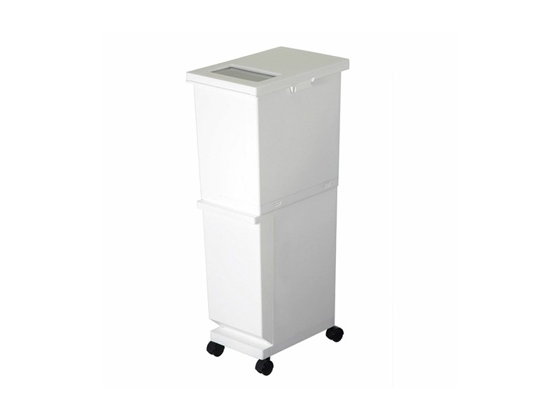ゴミ箱 2段タイプ 選べる総容量35L/55L 独り暮らし スチール 完成品 キャスター 省スペース 日本製 幅30cm 新居 イメージチェンジ LASSE DUO