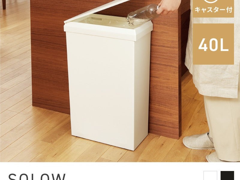 ごみ箱 40リットル ゴミ箱 スタイリッシュ 40L 分別 新居 独り暮らし イメージチェンジ ワイド スマート キャスター SOLOW