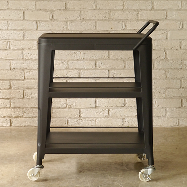 【送料無料】 カフェ キャスター付きワゴン ブラック