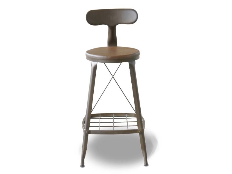 【送料無料】インダストリアルデザイン ハイチェアGR ダークブラウン