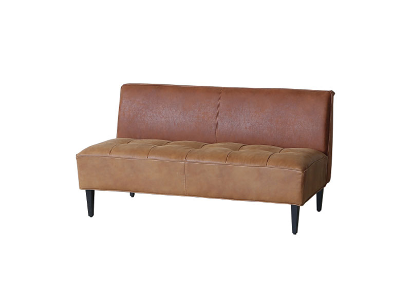 トリム2 2人掛けソファ 肘なし 背：アーモンドブラウン×座：スーパーレザーテックス