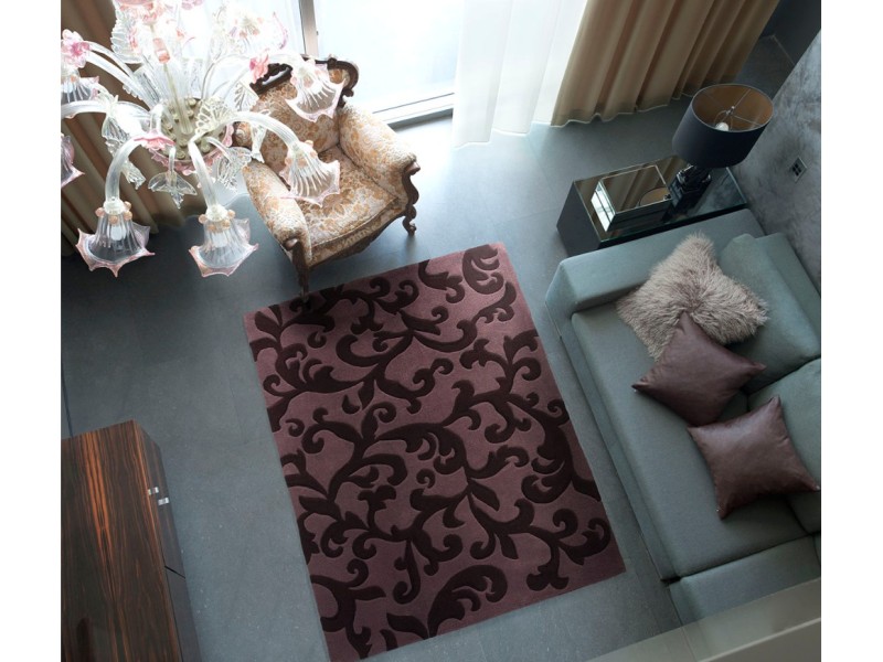 カービング加工で立体的な唐草模様のフックラグ