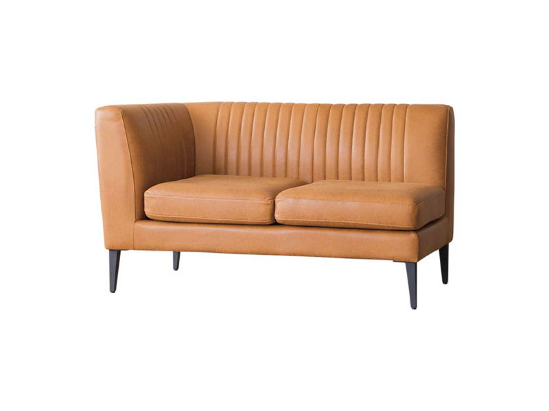 グレス 2人掛け ソファ 右肘/レザーテックス キャメル(背ステッチ仕様)