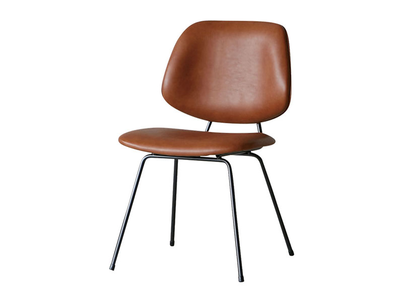 アボック ダイニングチェア 肘無 PUレザーキャメル