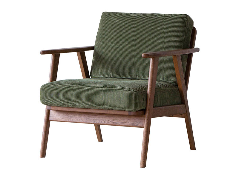 ハリス 1人掛け ソファ コーデュロイ オリーブGN （受注生産）