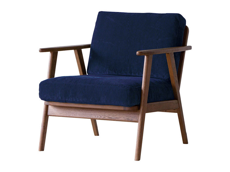 ハリス 1人掛け ソファ コーデュロイ ネイビーBL （受注生産）