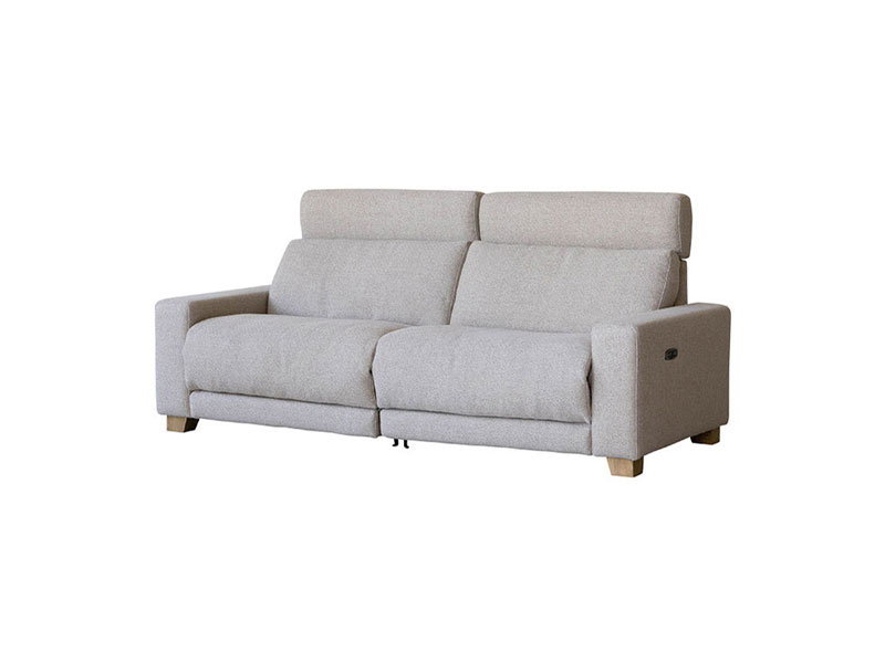 ハーデス 3人掛けリクライナーソファ ファブリック ベージュ 《大型商品》