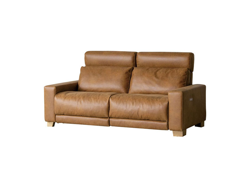 ハーデス 2.5人掛けリクライナーソファ スーパー レザーテックス オーカーブラウン 《大型商品》