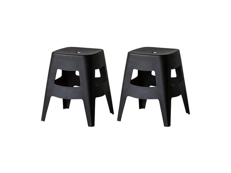 ワオ スツール ロータイプ ブラック (2脚セット)