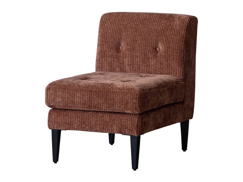 グレス 1人掛け ソファ 肘無 コーデュロイ モカブラウン