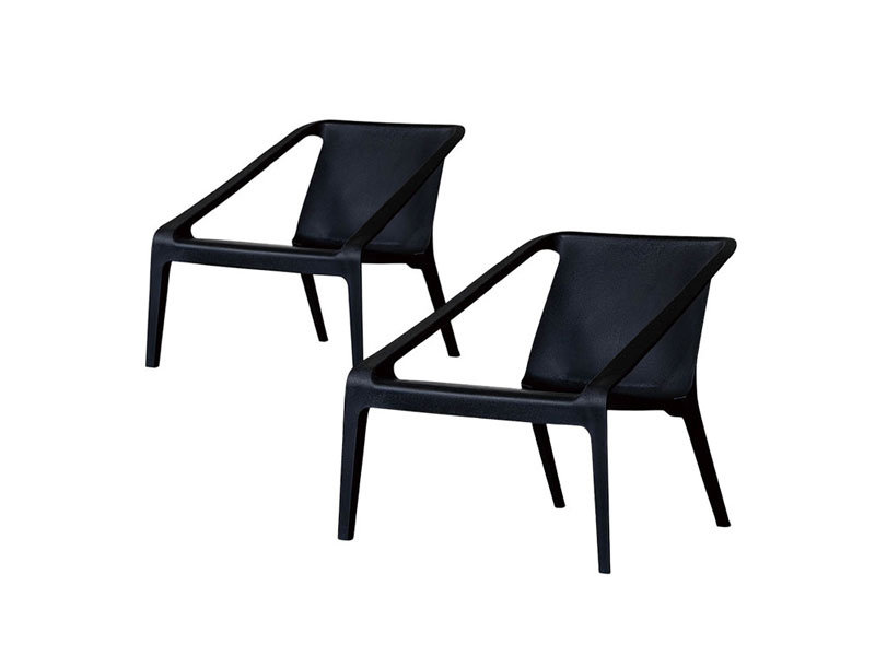 ダグ ラウンジチェア ブラック (2脚セット)