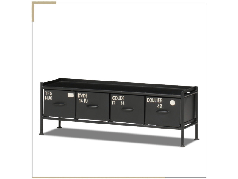 (送料無料)　使うと雰囲気の良くなるスチールチェスト 横型4杯引出チェスト　MSG