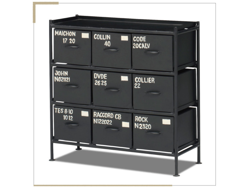 (送料無料)　使うと雰囲気の良くなるスチールチェスト 9杯引出チェスト　MSG