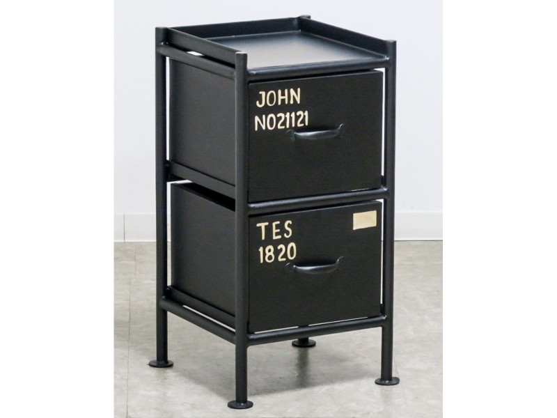 (送料無料)　使うと雰囲気の良くなるスチールチェスト  縦型2杯引出チェスト　MSG