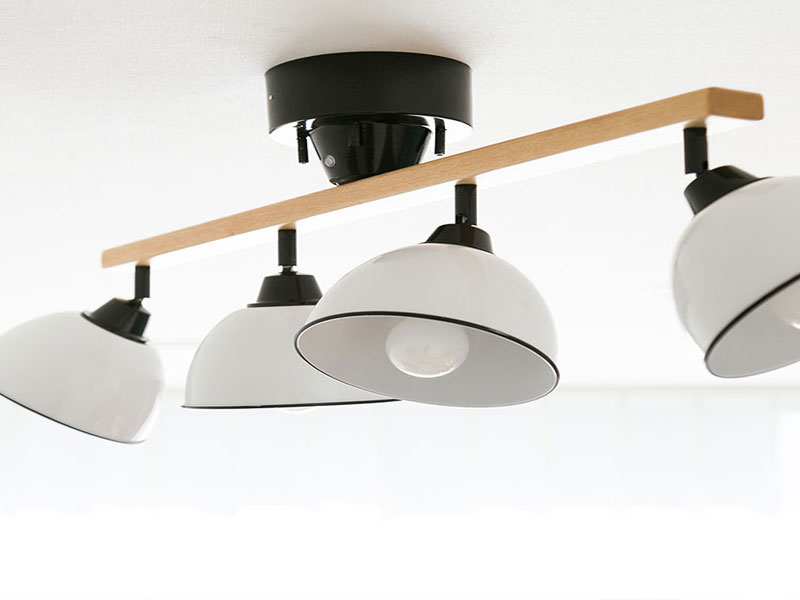 ジェンダーウッドロッド 4灯シーリングランプ