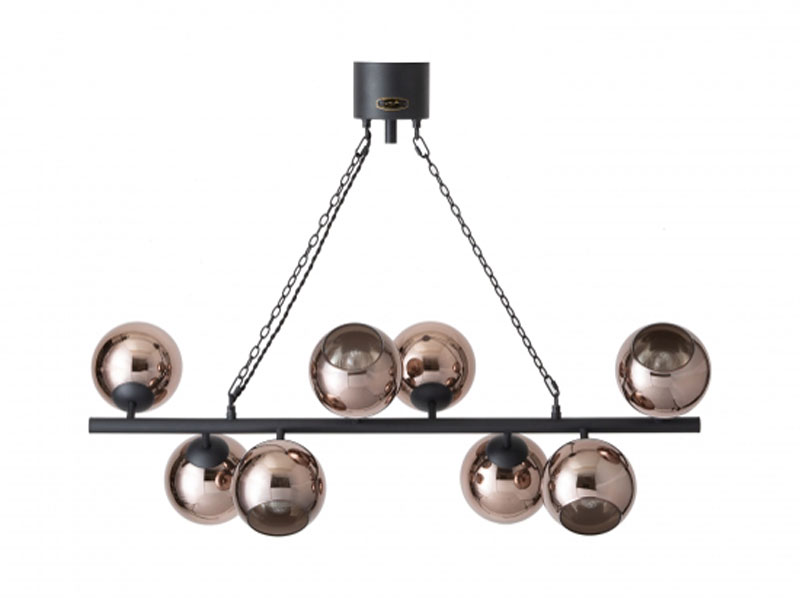 【ビアリッツ8】高級感のある8灯ペンダントランプブラック