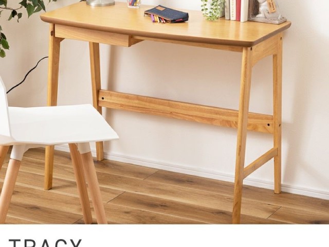 デスク 机 テーブル パソコンデスク PCデスク スタイリッシュ 幅90cm 木製 新居 独り暮らし イメージチェンジ TRACY