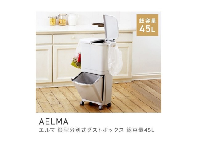 ごみ箱 45リットル ゴミ箱 スタイリッシュ 45L 分別 スマート ふた付き 新居 独り暮らし イメージチェンジ AELMA