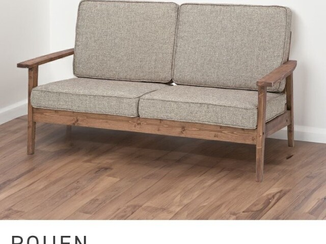ソファ 二人掛け 2P 幅141cm 座面高38cm sofa 木製 天然木 パイン オイル仕上げ ナチュラルテイスト ROUEN