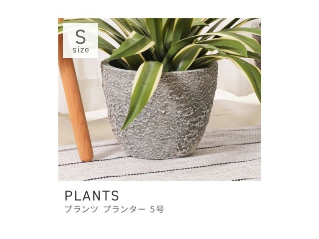 プランター 植木鉢 5号用 約25×25cm 深型 陶器風 アートストーン PLANTS