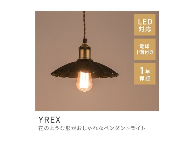 ペンダントライト シーリングライト 天井照明 エジソン球 LED電球対応 YREX