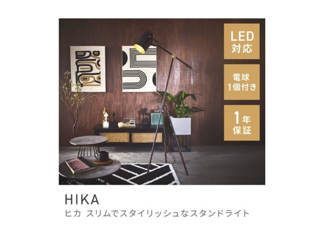 ライト スタンドライト 照明 間接照明 電球 エジソン球 ソケット ブラック HIKA