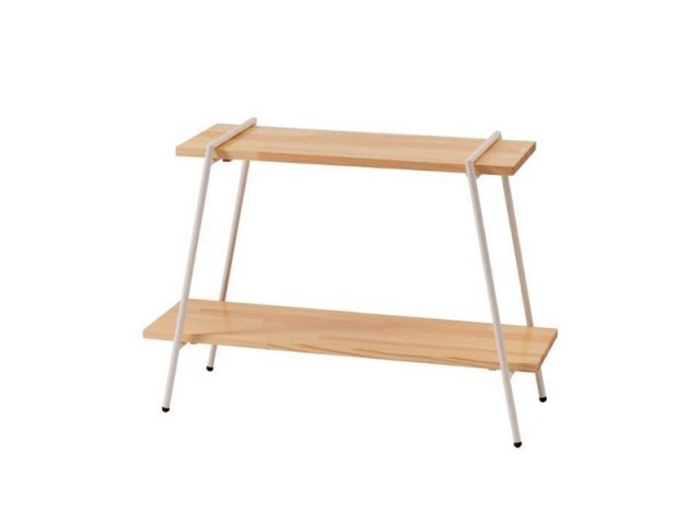 オープンラック 2段 収納 棚 シェルフ 木製 幅78cm 高さ53cm ALVOS