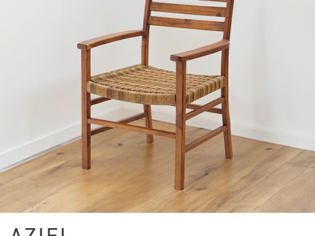 ダイニングチェア 肘付き ダイニングチェア 完成品 ハイバック スタイリッシュ AZIEL