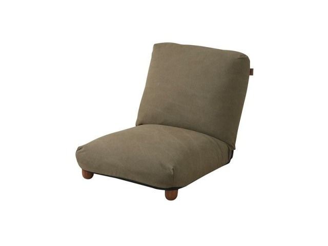 座椅子 リクライナー フロアチェア スタイリッシュ 1人掛け 木脚 折りたたみ 天然木 スチール コットン リクライニング 42段階 WAREA