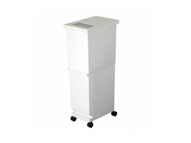 ゴミ箱 2段タイプ 選べる総容量35L/55L 独り暮らし スチール 完成品 キャスター 省スペース 日本製 幅30cm 新居 イメージチェンジ LASSE DUO