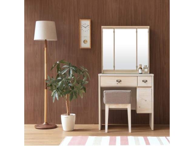 (送料無料) FLORAL-2 ドレッサー 3MENBOX 70 (WH)