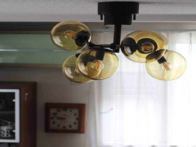 タイニー ガラス シーリングライト 6灯