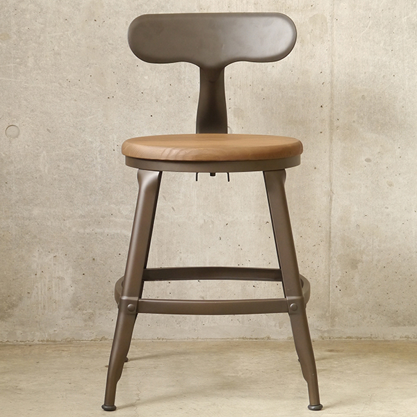 【送料無料】 カフェ スチール製のチェア ブラウン MS