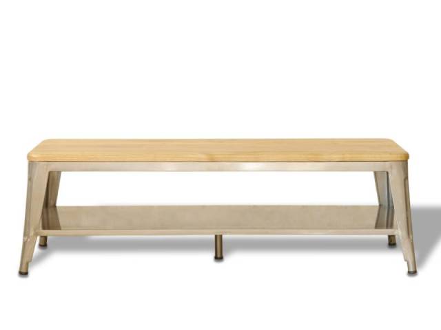 インダストリアルデザイン スチール製テレビ台GR 120 シルバー